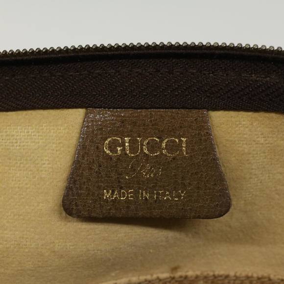 GUCCI GG Plus Canvas Web Sherry Line Tote Bag Beige Red Green Auth ep1048 - Picture 10 of 16